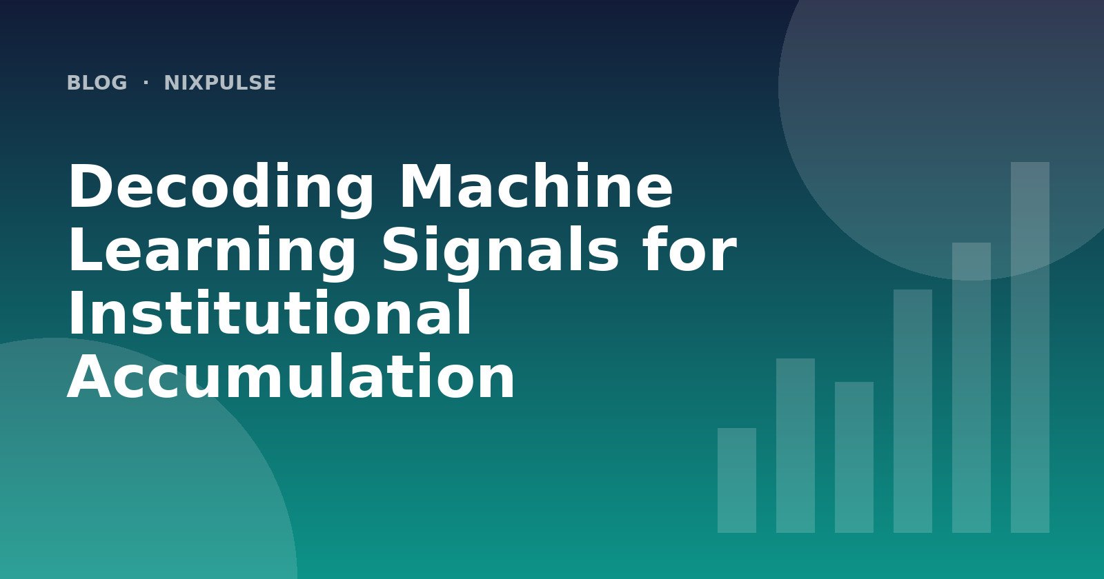 Decoding Machine Learning Signals for Institutional Accumulation