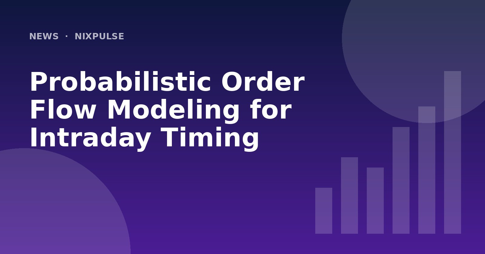 Probabilistic Order Flow Modeling for Intraday Timing